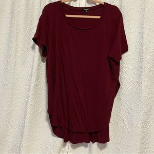 Burgundy Plus Size Shirt with Side Slits